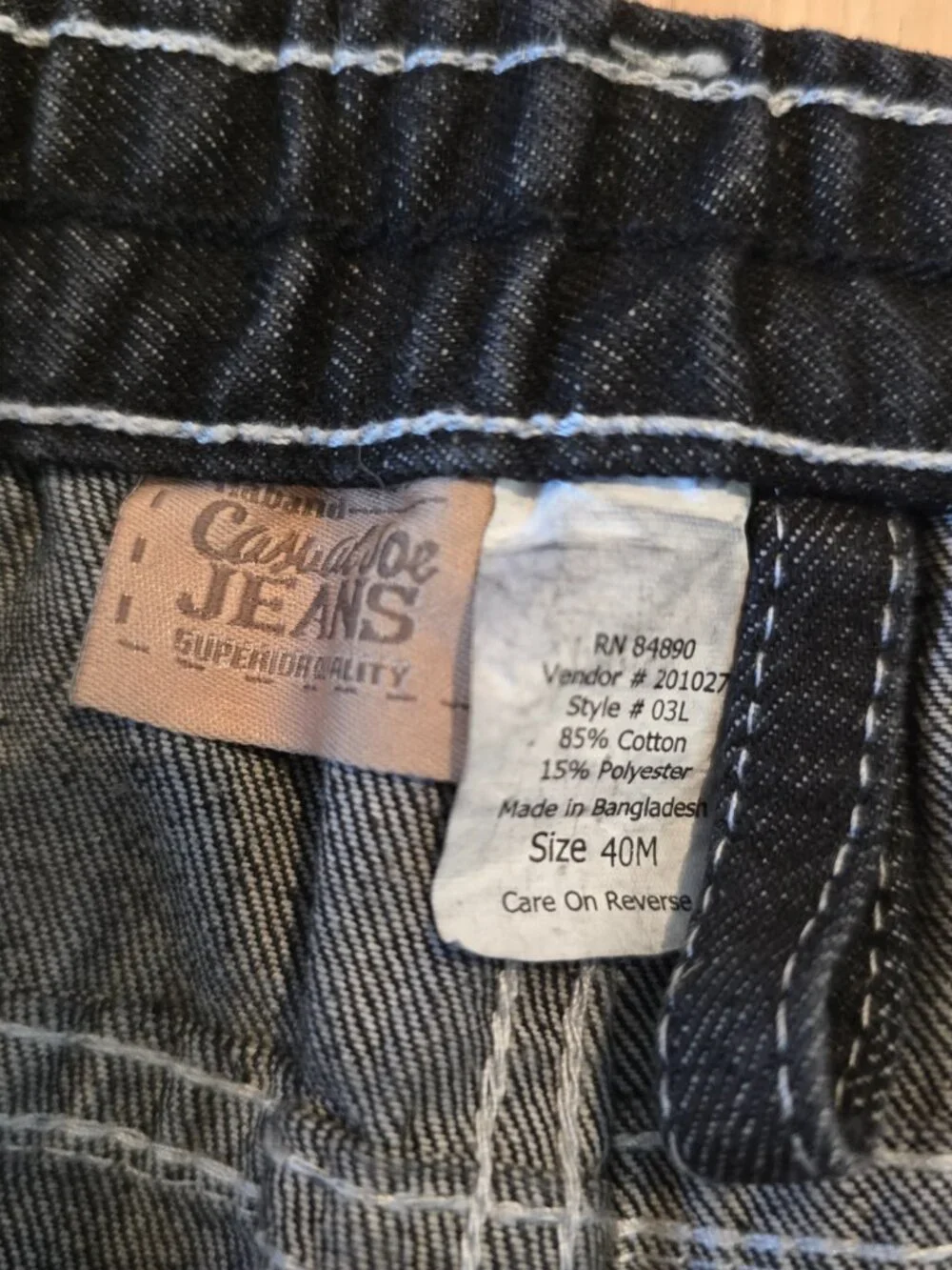 Haband Casual Joe Black Denim Jeans – Men's Size 40 – Contrast White Stitching